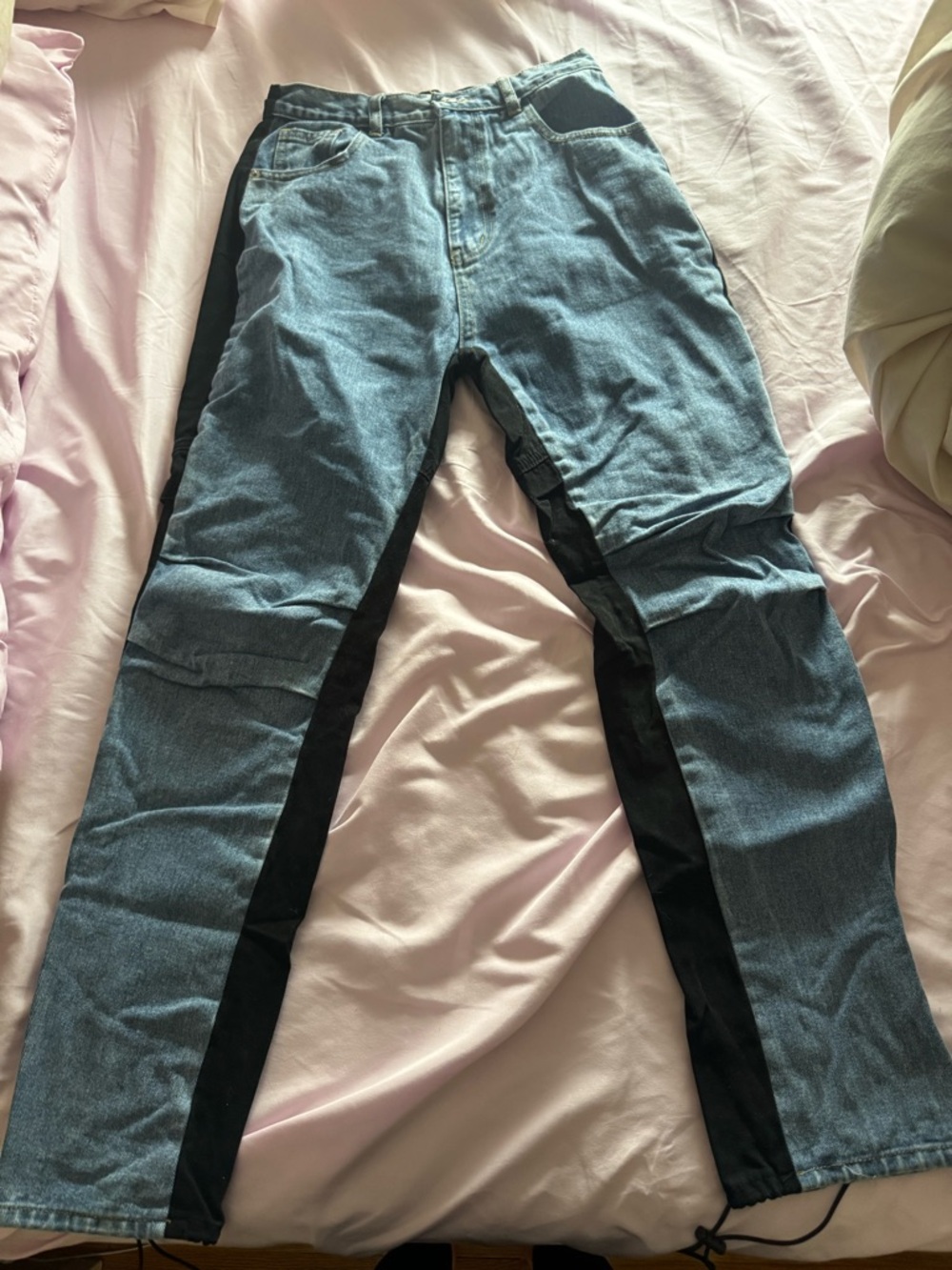 PrettyLittleThing Blue and Black High Rise Jeans